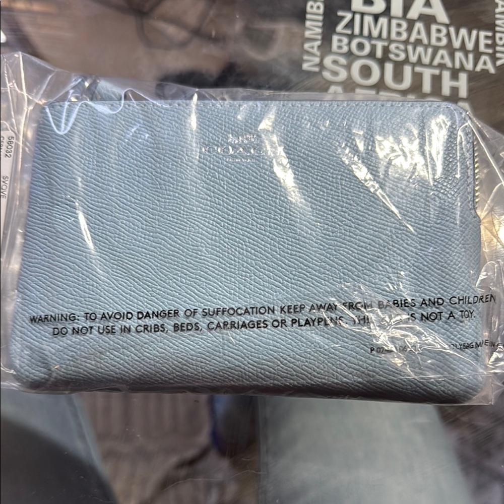 Coach Blue Textured Wallet